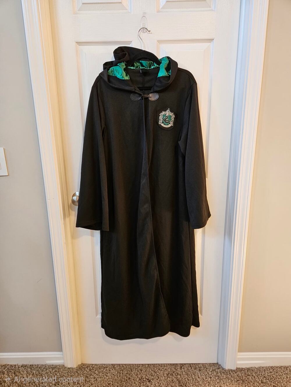 Spirit Harry Potter Slytherin Robe Adult One Size Black Green Hooded Costume